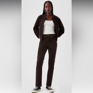 GAP | women's W26 dark brown vintage slim mid rise corduroy high rise pants
